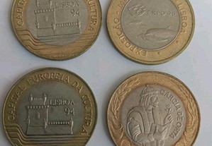4 moedas Bi-Metálicas de 200 esc.