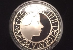 Moeda 5£ Prata Proof Coroação Elizabeth II - UK - 2003