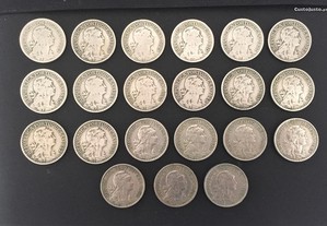 Série completa 21 moedas 1 Escudo 1927 a 1968