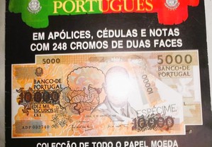 Caderneta História Dinheiro Português com 54 notas