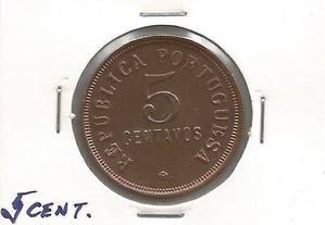 Espadim - Moeda de 5 centavos de 1924 - Angola