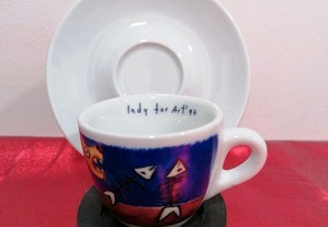 Chávena de café em porcelana italiana da marca IPA Indy for Art'97