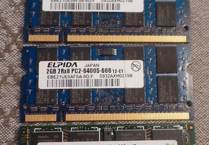 6 und Memórias Ram 2Gb 2RX8 PC2 6400 (930)