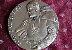 Medalha em bronze de João Paulo II.65º Aniv Fátima