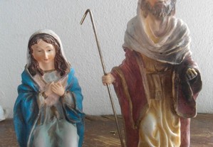 Nossa senhora e São José, antigas em resina