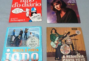 Singles Vinil rock (J. Palma, Lena Água, Beatles), fado (Marina Mota), africana (Fernando Quejas)