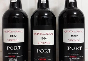 3 garrafas de vinho do porto Quinta do Noval