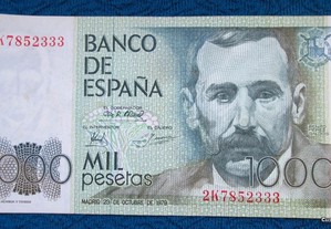Nota de 1000 pesetas 1979 serie 2K