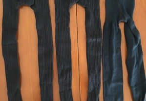 Lote de 3 pares de collants 6 anos algodão azul