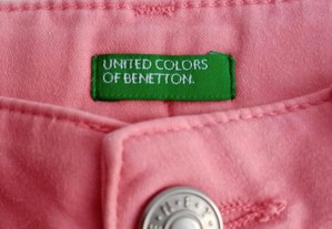 calções: 7 / 8 anos, rosa, Benetton, suaves e confortáveis, só 2EUR!
