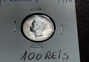 Moeda de prata de 100 Reis de 1910- D. Manuel II