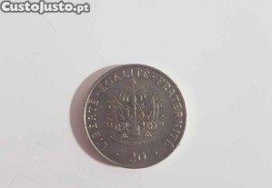 Moeda de 20 Cêntimos do Haiti 1991