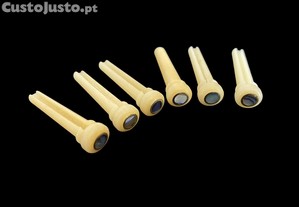 Pins em osso c/ pontos abalone Guitarra Folk
