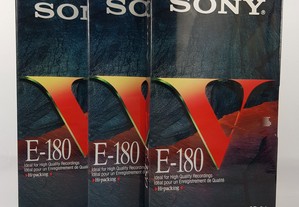 VHS Video Cassette Sony E-180 Novas e Seladas