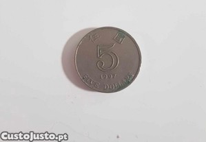 Moeda de 5 Dlares Hong Kong 1997