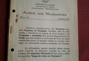 Ministério da Marinha-Avisos Aos Navegantes-1 ao 36-1972