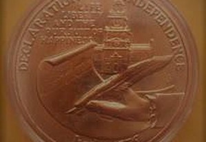 Bicentenário da Revolução Americana 1976 moeda pequeno defeito na cunhagem