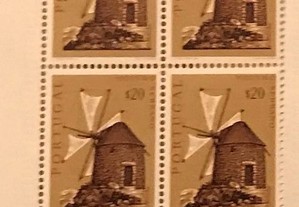 Quadra de selos novo de $20 - Moinhos Portugueses - 1971