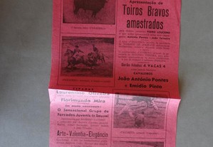 Programa de tourada bullfight Praça de touros Plaza de toros Alter do Chão 1966