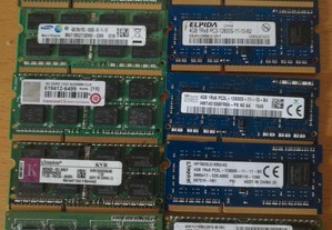 Memorias para Portatil DDR3 e DDR2