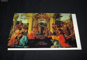 Postal de Natal A adoração dos Magos Sandro Botticelli Quadros de Natal 