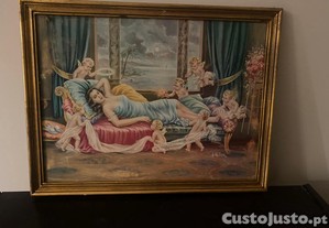 Quadro decorativo A. Collinoo com moldura dourada 45x33 cm