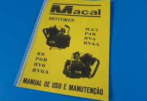 Manual uso e manutenção motores MACAL motorizada, moto, mota