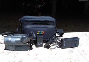 Video cassette telefunken, tv , camara de filmar com estojo e bolsa, pouco uso...