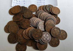 Lote com 88 moedas de XX centavos, datas mais valiosas e difíceis