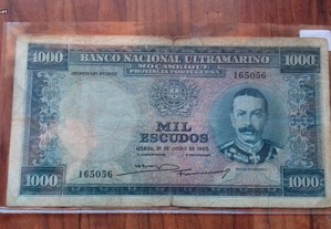 Nota 1000$00 1953 Moçambique