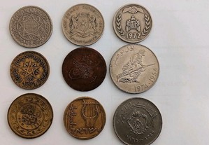 9 moedas de países Árabes
