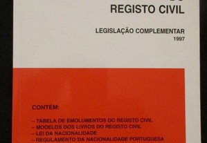 Código do Registo Civil - Legislação Complementar 1997
