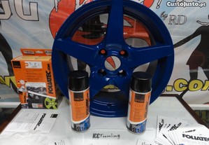 Tinta plástica removível Foliatec em spray 400ml azul racing brilhante