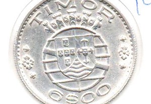 Timor - 6 Escudos 1958 - bela/ soberba prata