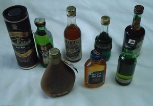Minis garrafas de bebidas cheias para colecção