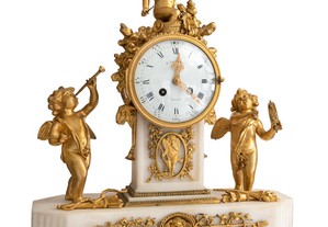 Relógio bronze Leveque Guéret século XIX Luís XVI