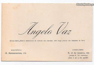 Cartão de visita de Ângelo Vaz (c. 1920)