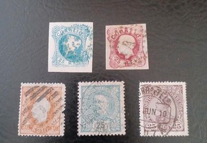 5 selos de Portugal de 5 reinados diferentes