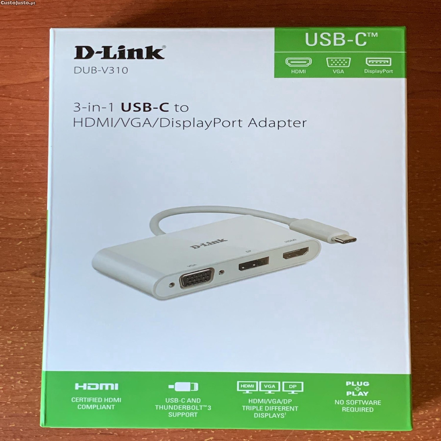 D-link Hub DUB-V310 DisplayPort HDMI/VGA - USB-C M To HD-15