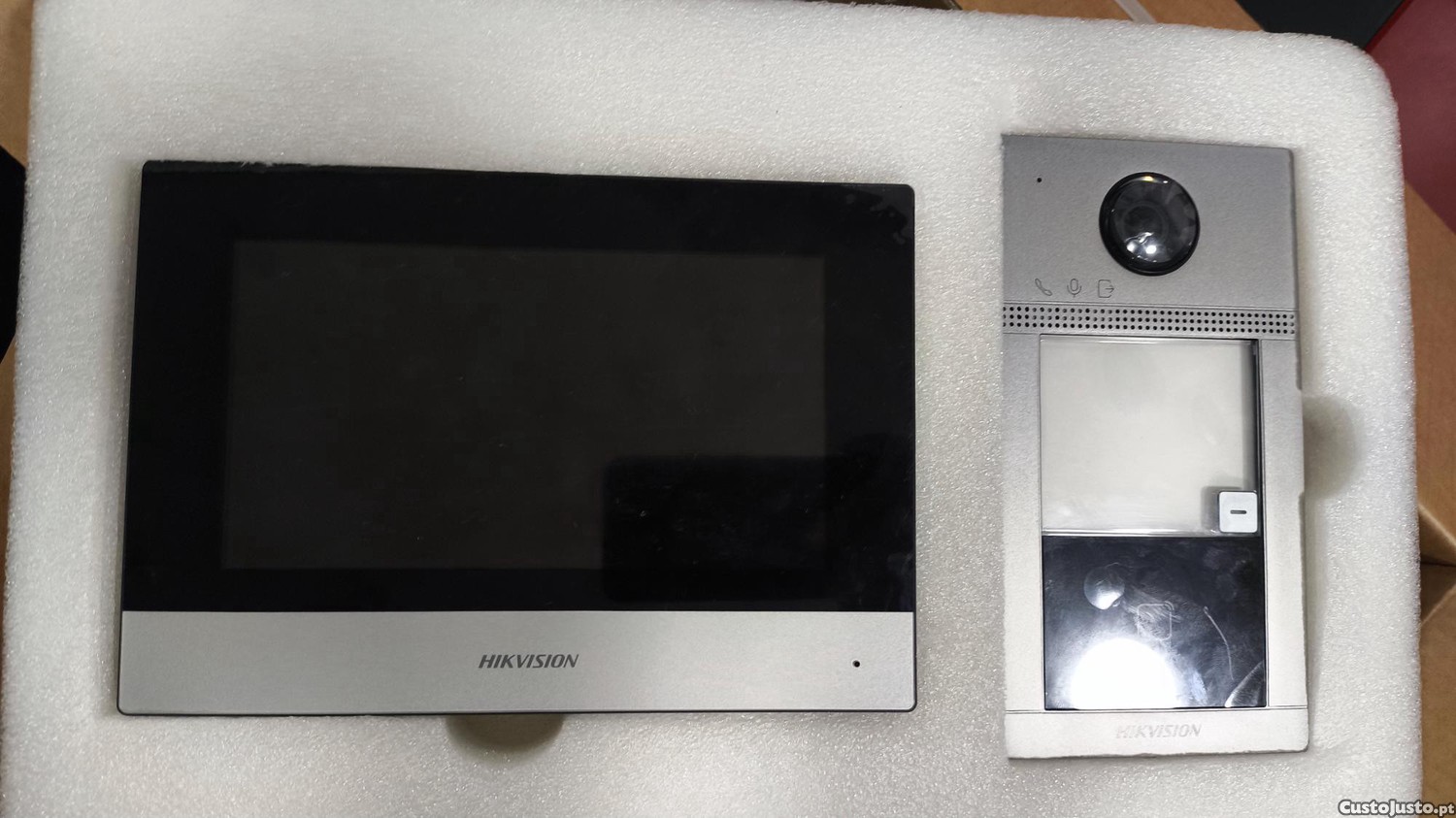 Kit vídeo porteiro hikvision IP ds kis 604 s(c)