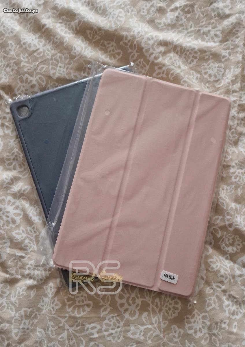 Capa tipo Livro Rosa compatível com Samsung Tab S6 Lite