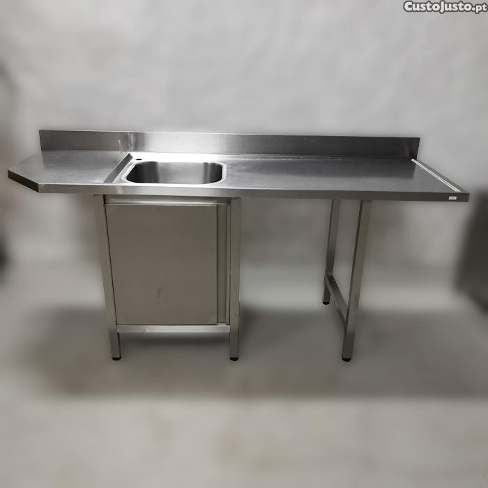 Bancada Em Inox Com Cuba E Espaço Para Máquina (1900x600x840mm ...