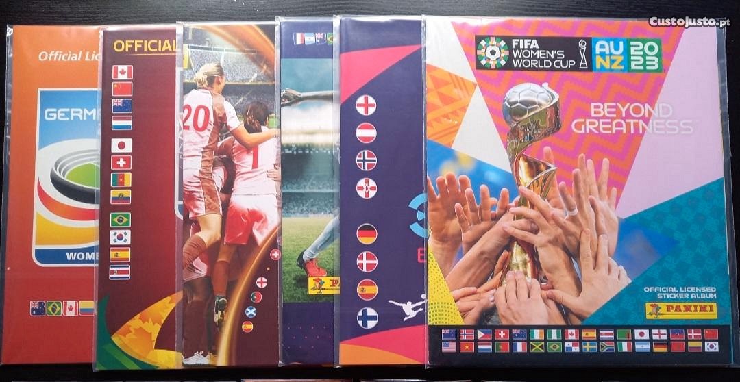 Todas as cadernetas de futebol Womens da Panini Mundias e Euros