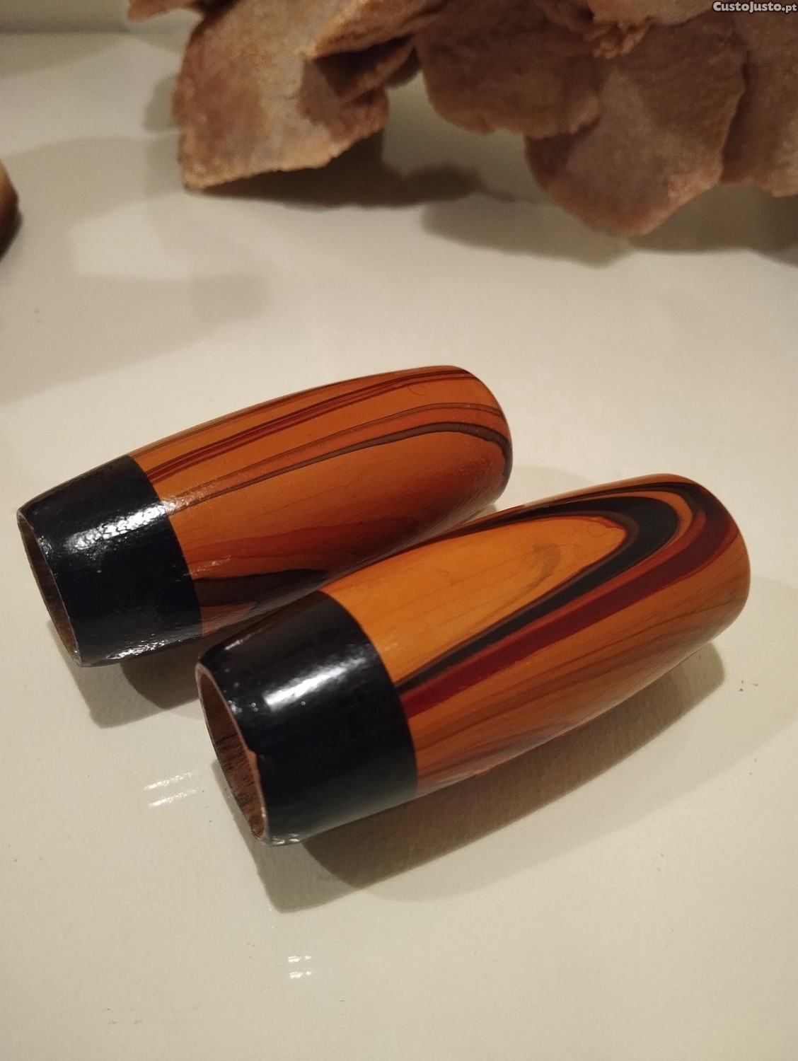 Punhos bicicleta antiga madeira