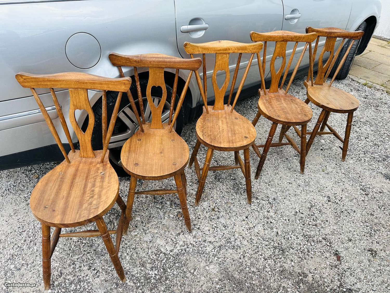 5 cadeiras rabo de bacalhau vintage excelente estado original