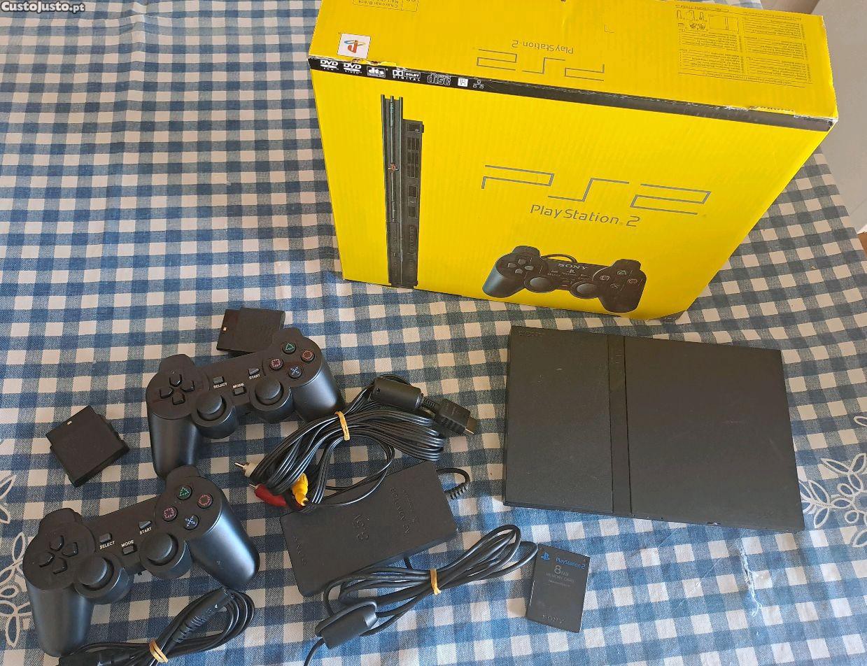 Ps2 slim com caixa