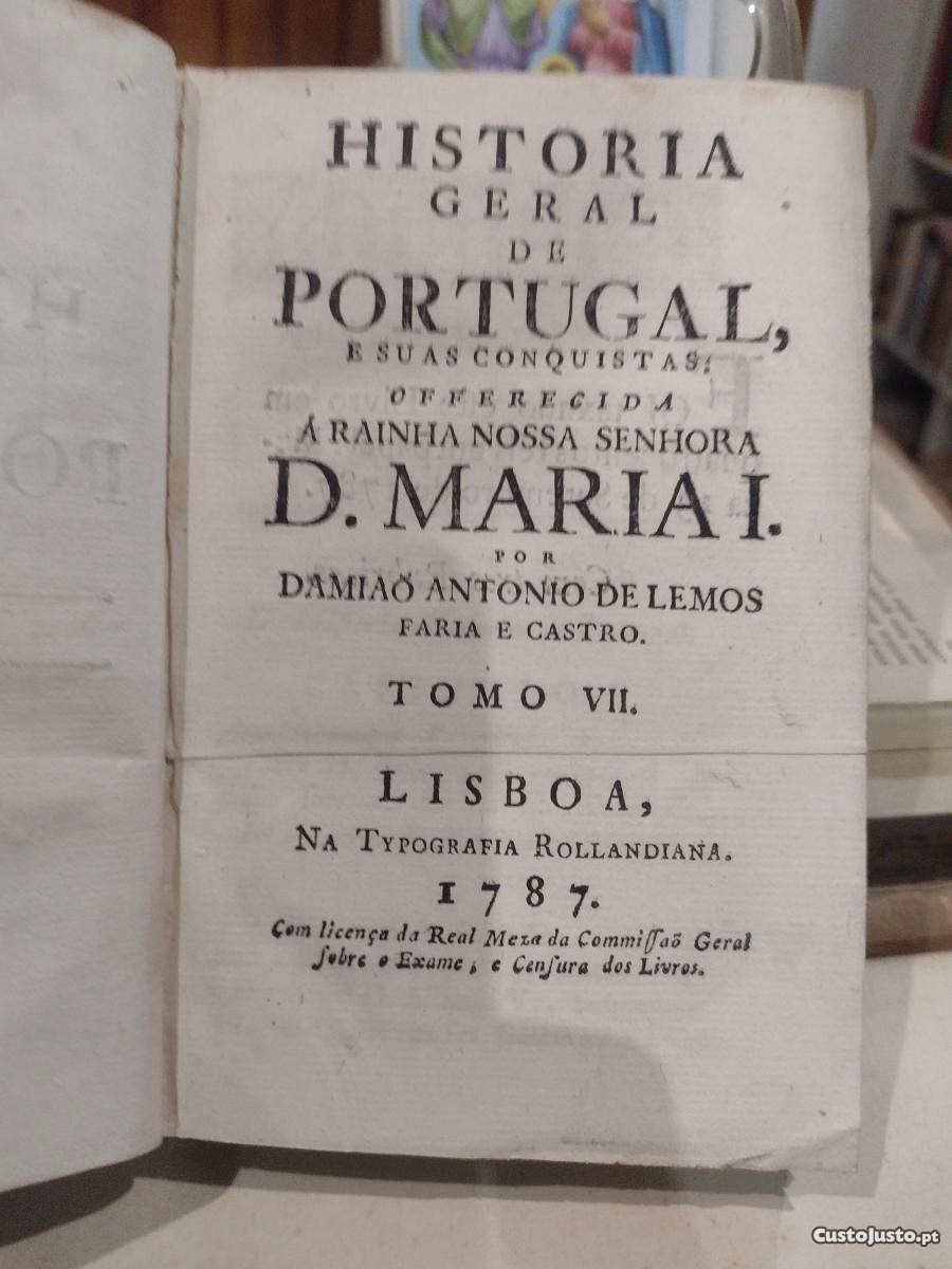 História Geral de Portugal 1787 Tomo VII