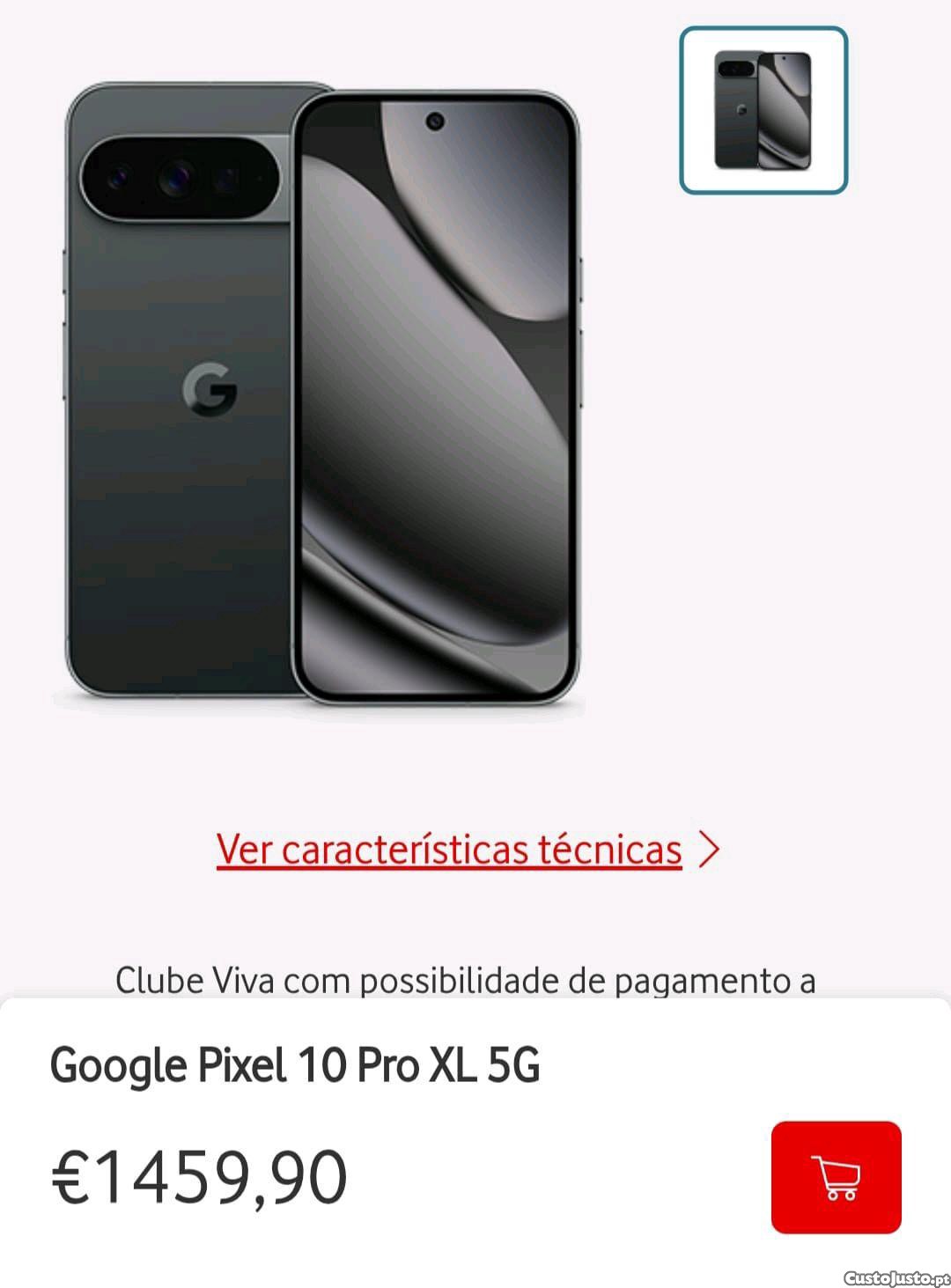 Telemóvel novo selado Google pixel 10 pro XL 512 GB