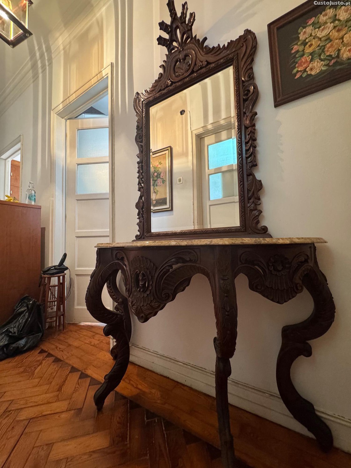 Consola/credência vintage com espelho