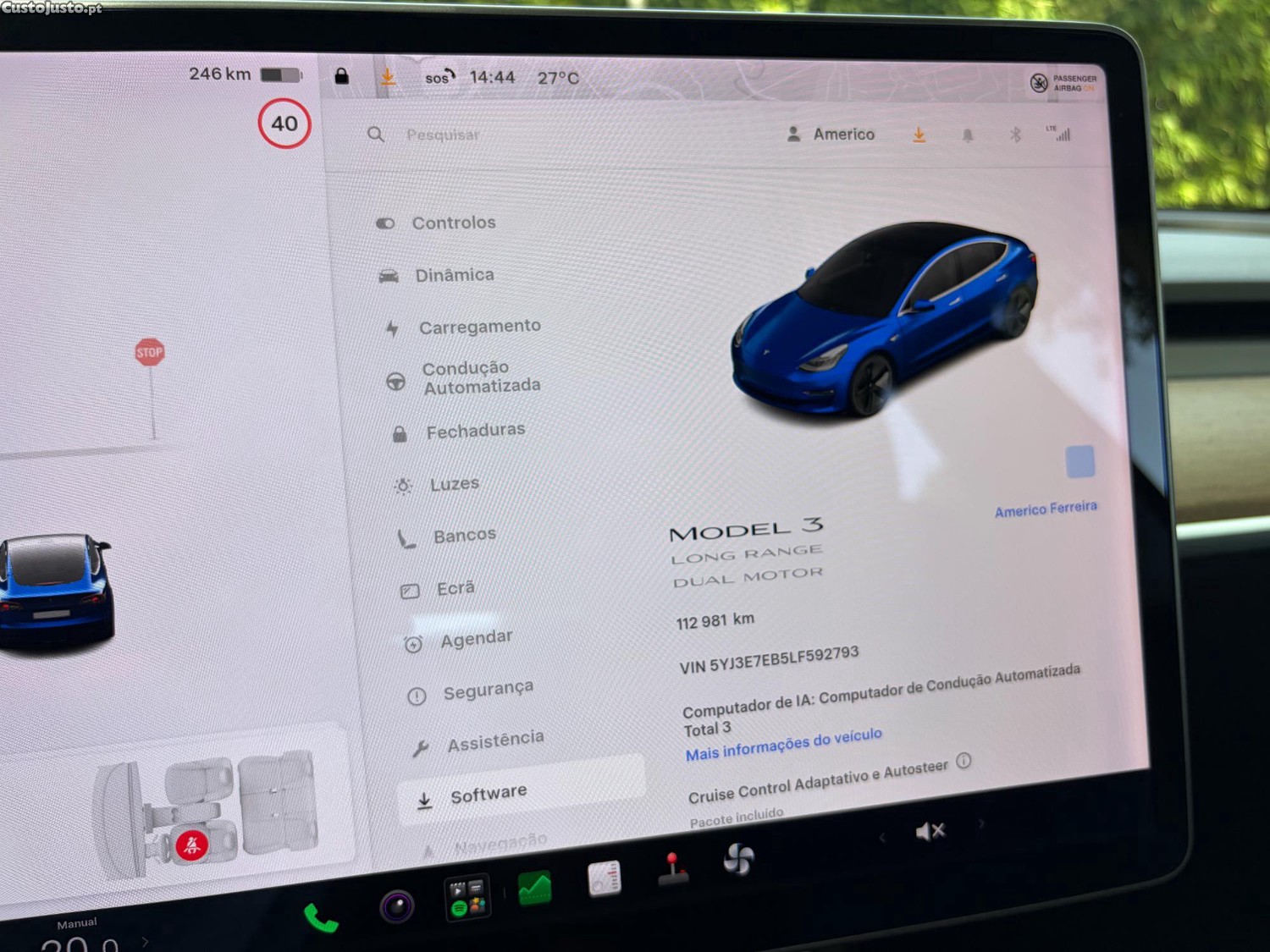 Tesla Model 3 LONG RANGE AWD DUAL MOTOR TRAÇÂO INTEGRAL PREMIUM 498 CV NACIONAL 1 ÚNICO DONO IVA DEDUTÍVEL — fotografia 3